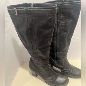 Naturalizer N5 Comfort Damaris Women’s Black Pebbled Leather Knee-High Boots